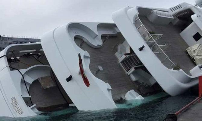 capsized yacht