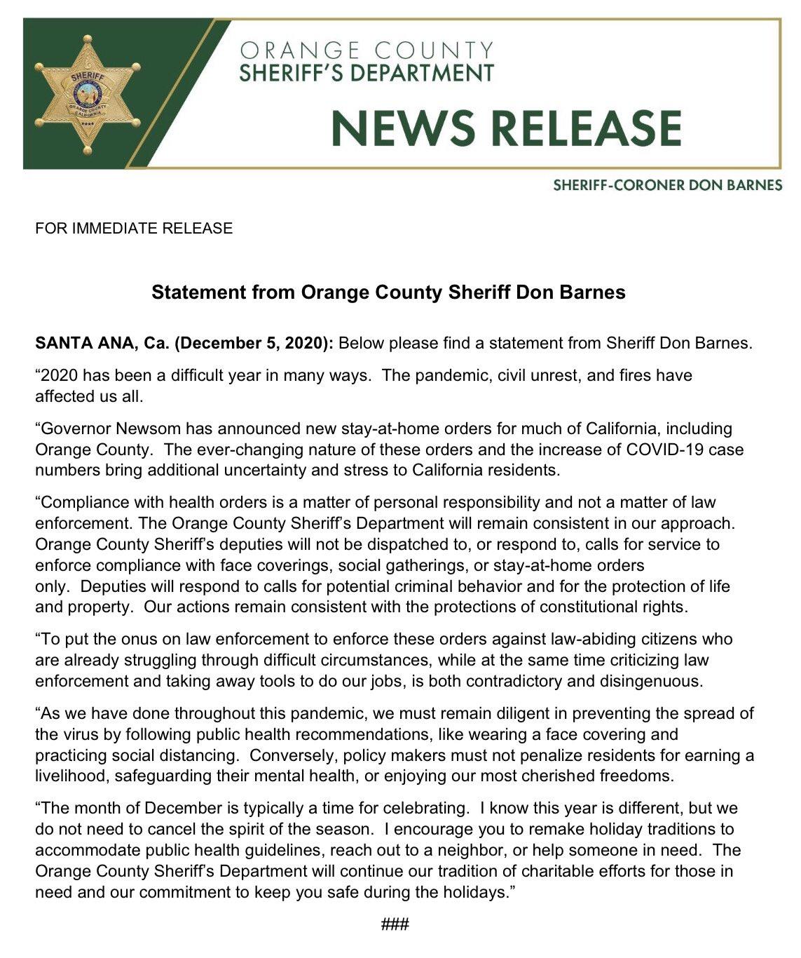 Second Major California Sheriff Openly Rebels Against Newsom
Lockdown 2