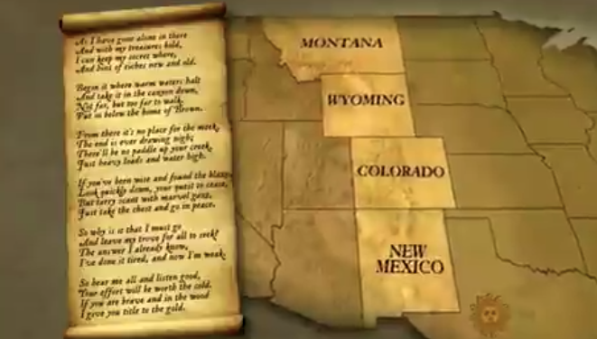 Fenn's poem of clues shown on Good Morning America in 2015 