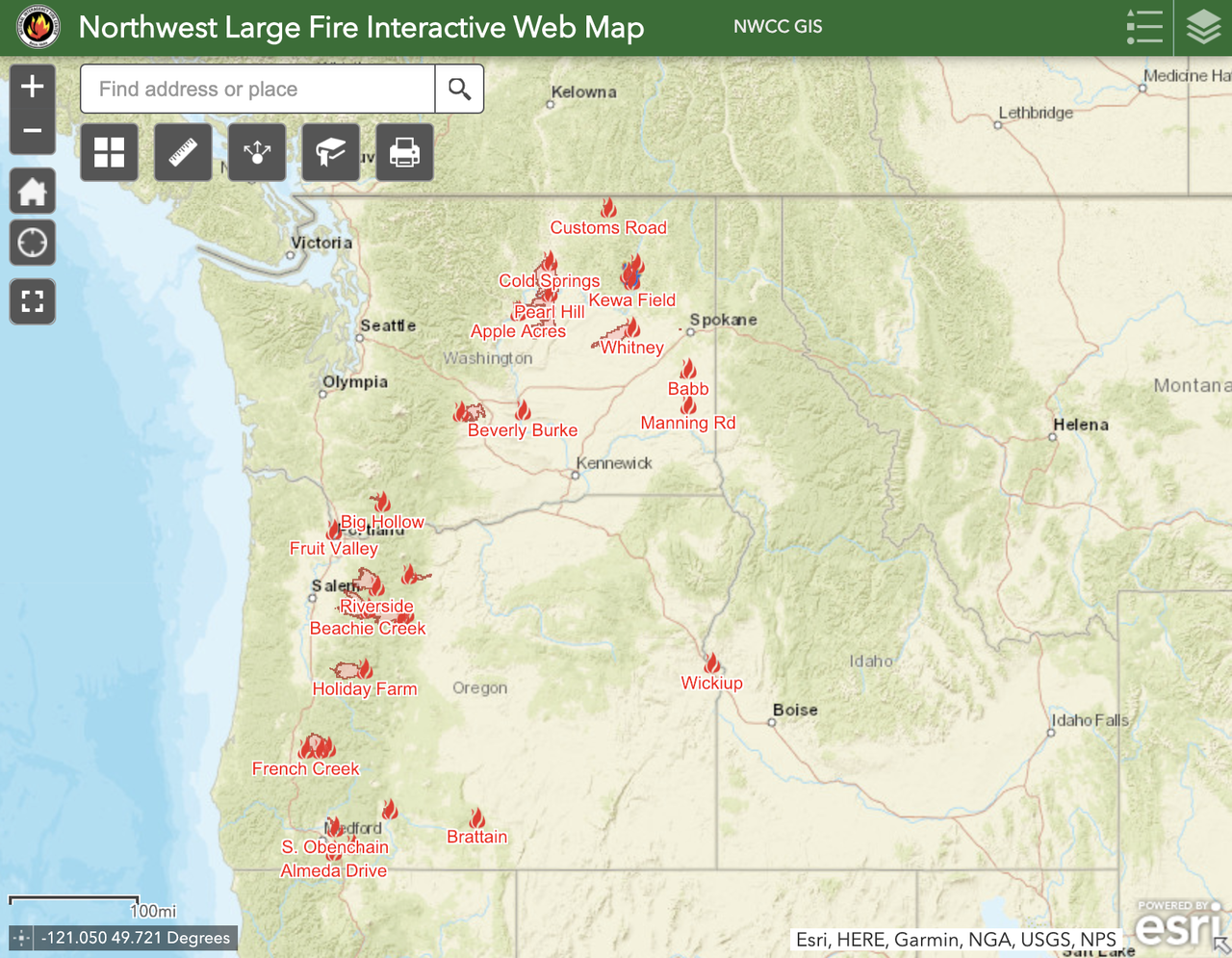 oregon fire map arcgis