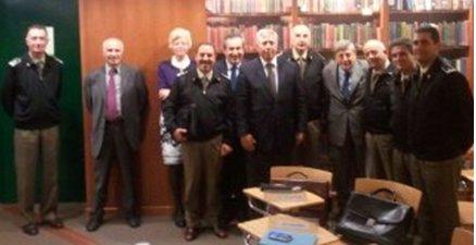 Claire Smith Stands next to Joseph Mifsud at LINK Campus