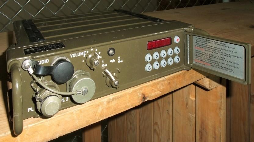 Older model voice encryption device from the Swiss company Crypto AG, file image.