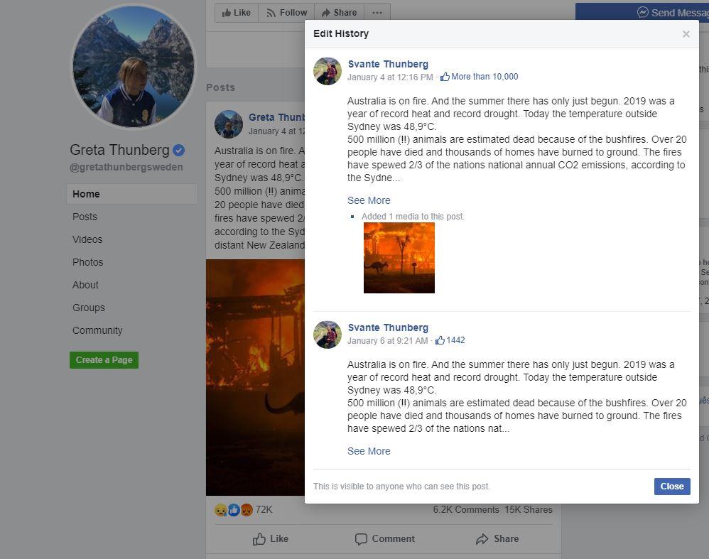 Facebook Glitch Reveals Greta Thunburg's Father Posting As Teenage Climate Activist