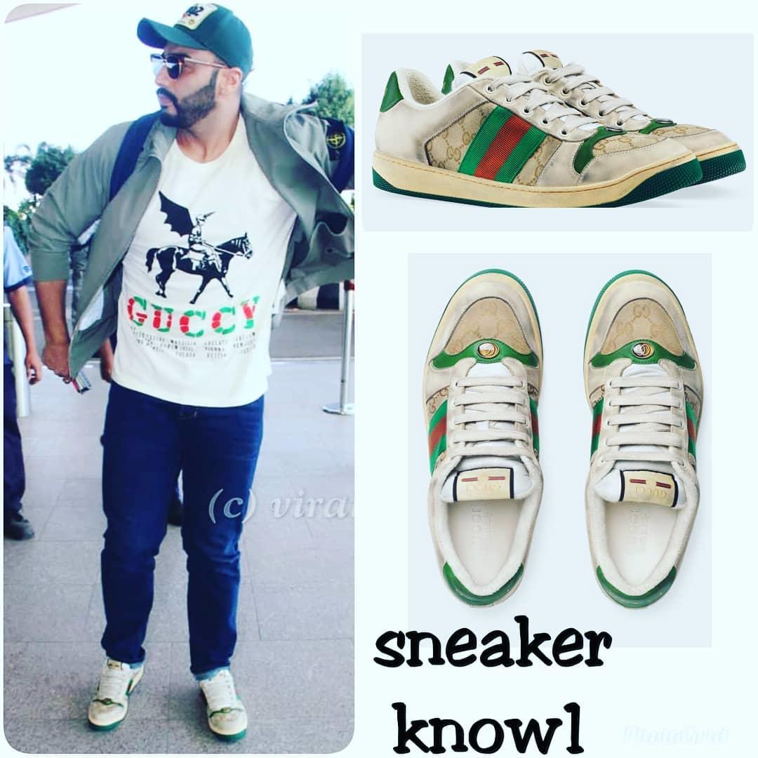 worn look gucci trainers