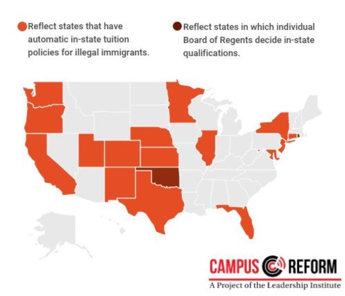 18 States Offer In-State Tuition For Illegals... And Legal Residents Are Not Happy About That