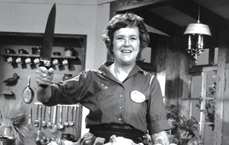 Julia Child - making a casserole or on the verge of killing someone?