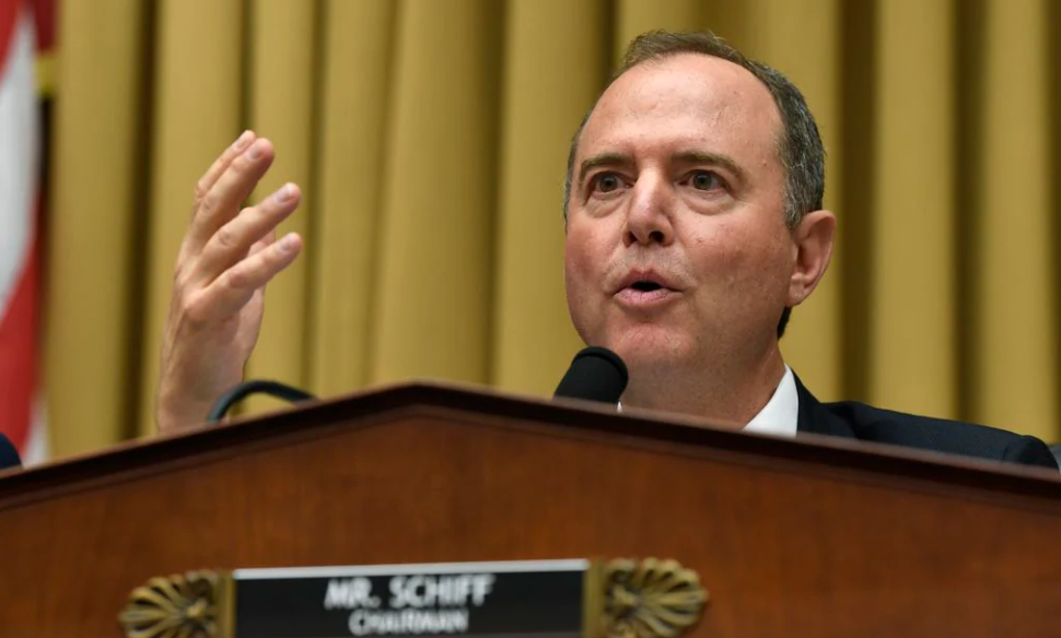 ?:Democrats Smell Blood After Whistleblower Says Trump Made Troubling 'Promise' To Foreign Leader Schiff%20hand%201