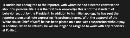 Biden Spox Suspended Without Pay After Threatening To "Destroy" Reporter